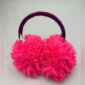 Girls fluffy hot pink fuzzy earmuffs | one size